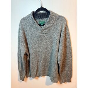 David Taylor Collection Mens XL Gray Speckled Knit V Neck‎ Pullover Sweater